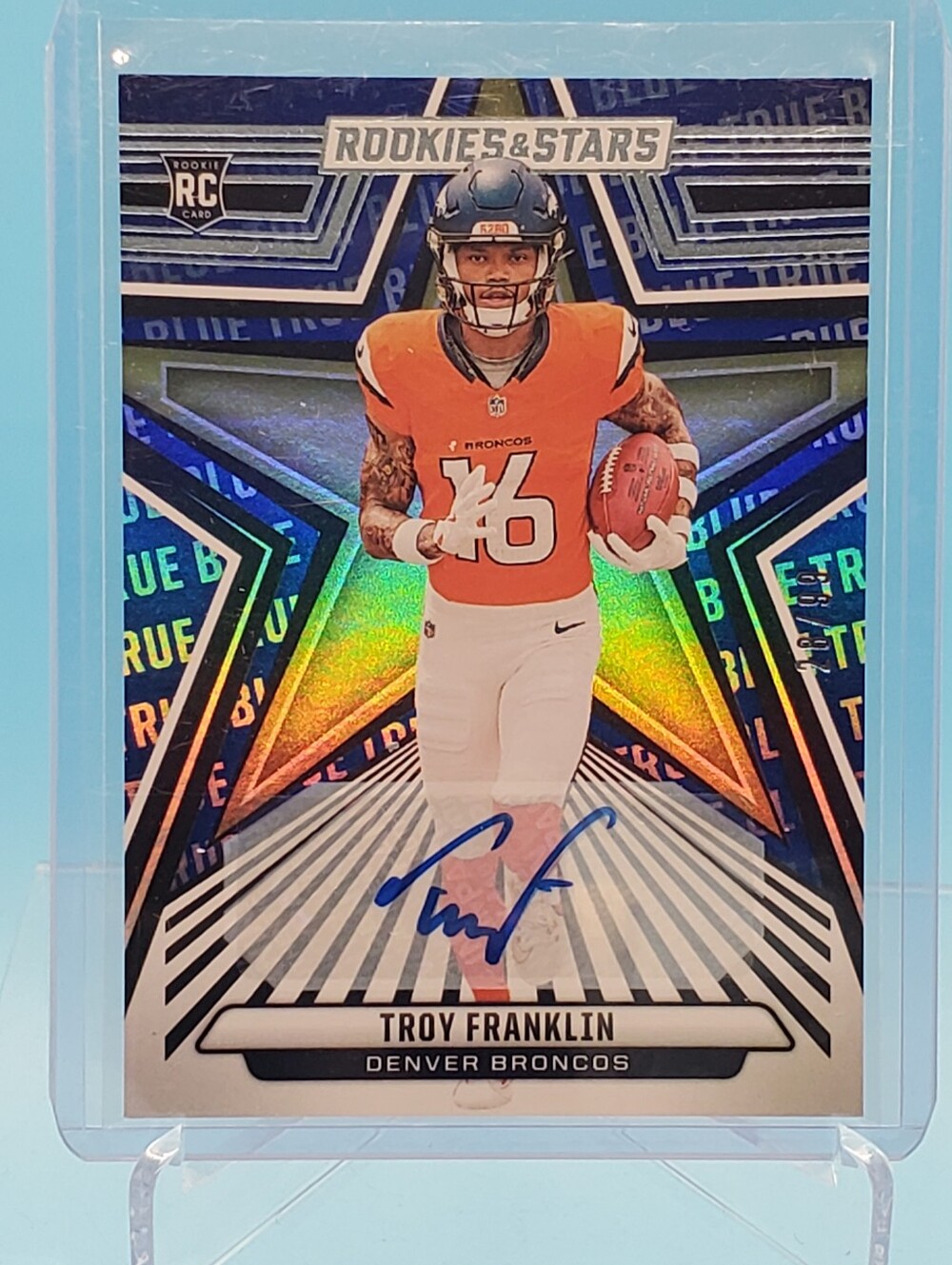 Panini Troy Franklin Football Card - Broncos. True Blue /99